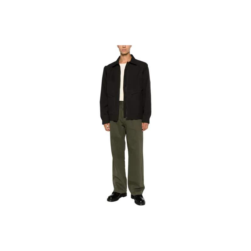 GR10K Pleat detailing Cotton Wide leg Trousers-1