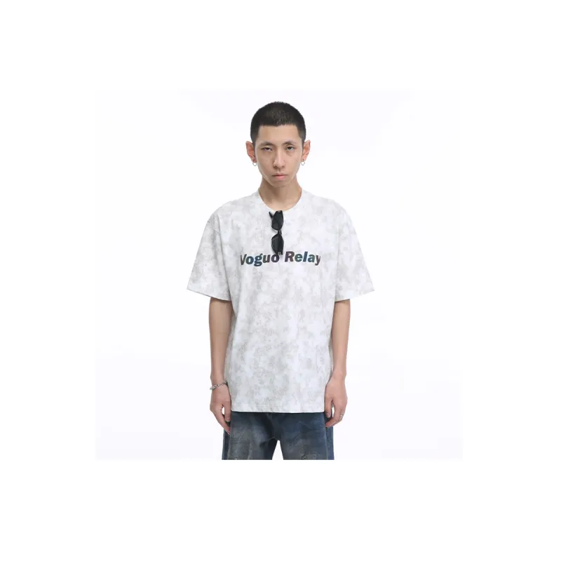Voguo Relay Couple Set Loose Fit Crew Neck Short Sleeved T Shirts Unisex Black, White, Green-6