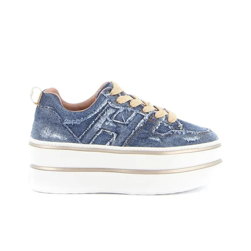 HOGAN H449 Low-Top Platform Shoes Women's Blue-1