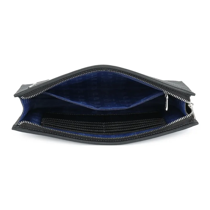 GOLDLION PVC Clutch Envelope Bag Men's Black-3