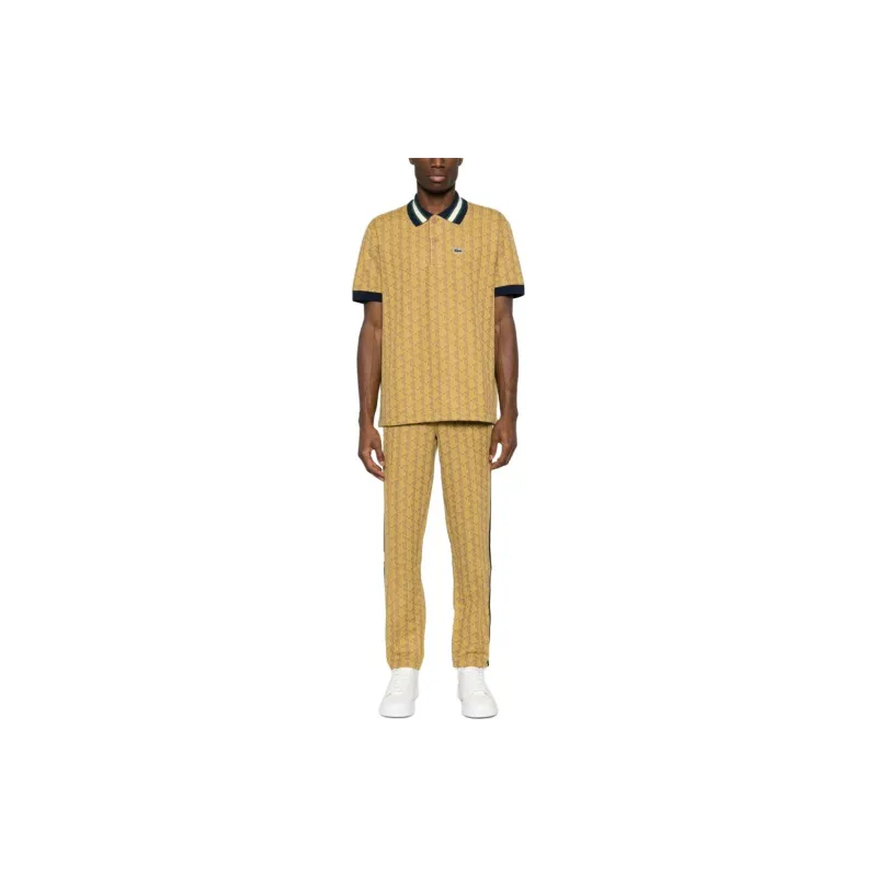 LACOSTE Monogram-jacquard Polo Shirt-1
