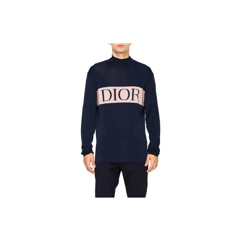 DIOR Quarterly New Products Cashmere Sweaters Men Navy Blue-2