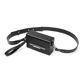 Yawei Kuroda PU Box Bag Handheld One Shoulder Crossbody Small Size Unisex Black