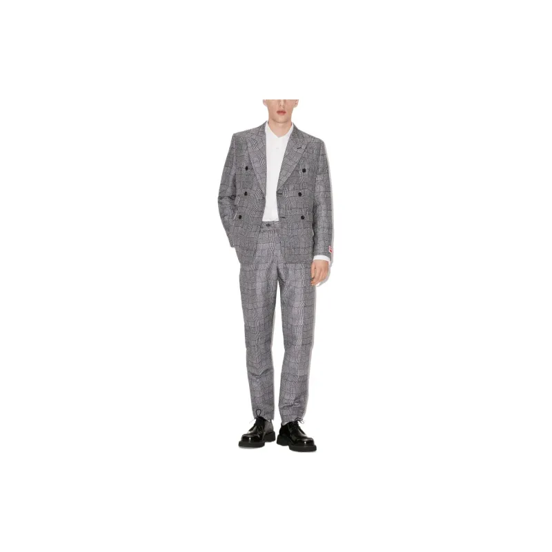 KENZO Wavy Checkered Pattern Trousers-2