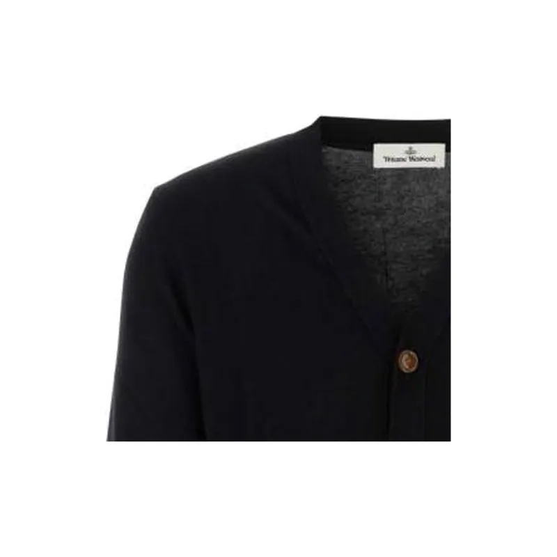 Vivienne Westwood Orb Logo Embroidered V Neck Cardigan-9