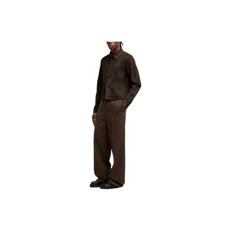 AMIPARIS Leather Button down Overshirt-3