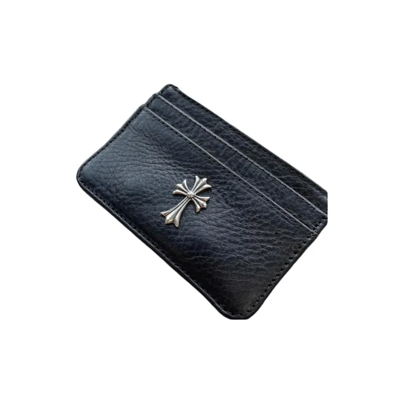 Chrome Hearts Cow Leather Card Holder Unisex Black-2