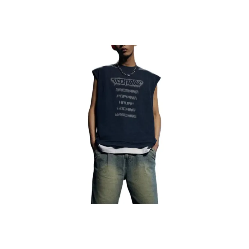 H&M Tank Tops Men's Deep Blue/Techtonic-1