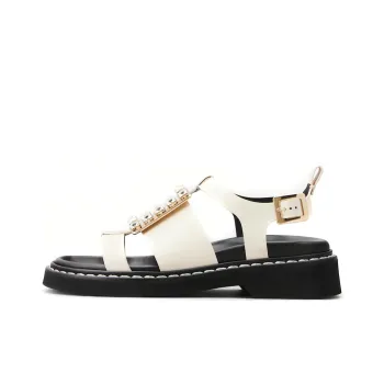 Roger Vivier Viv' Rangers Strap Sandals Women's Beige Yellow