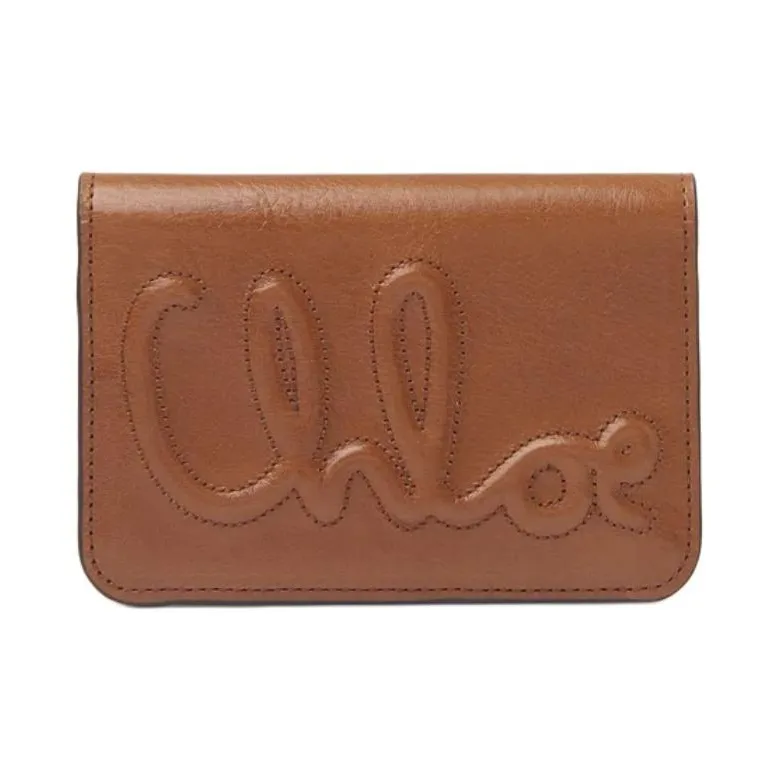 Chloe Shiny Calfskin Wallet Women's Clay Brown-0
