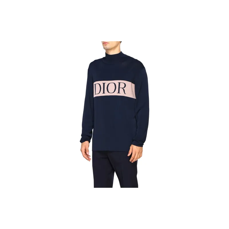 DIOR Quarterly New Products Cashmere Sweaters Men Navy Blue-3