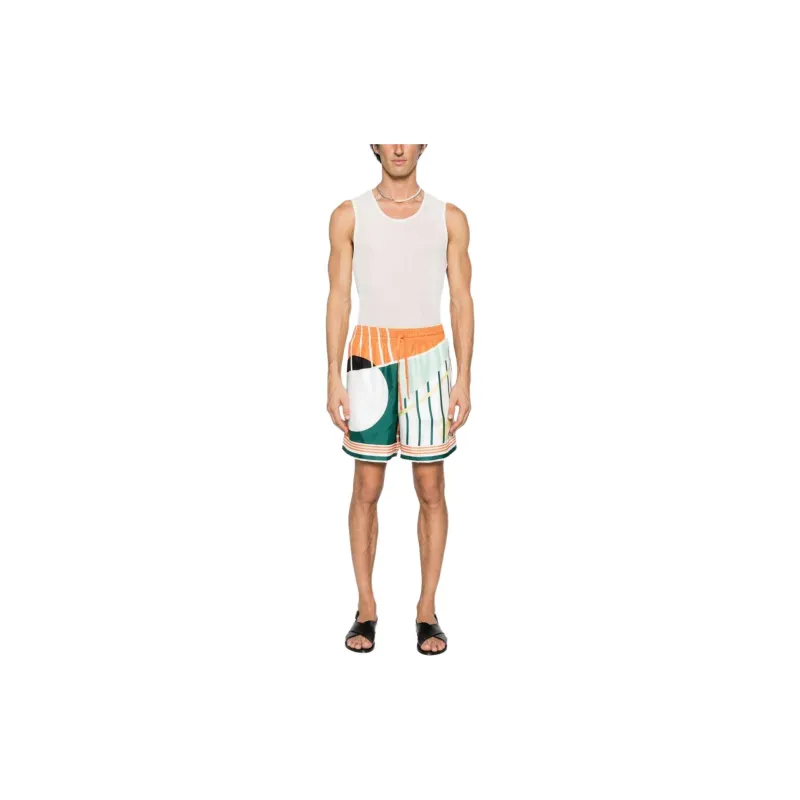 CASABLANCA Court Abstrait Silk Shorts-1