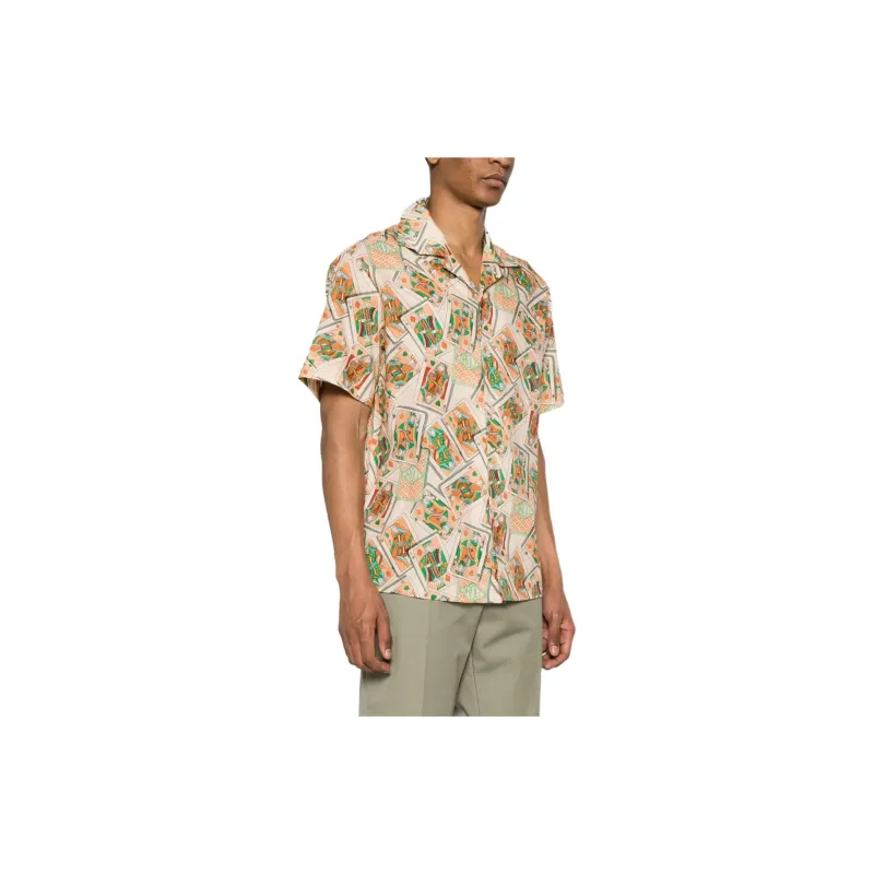 DROLE DE MONSIEUR Pattern Printed Short Sleeved Shirt-3