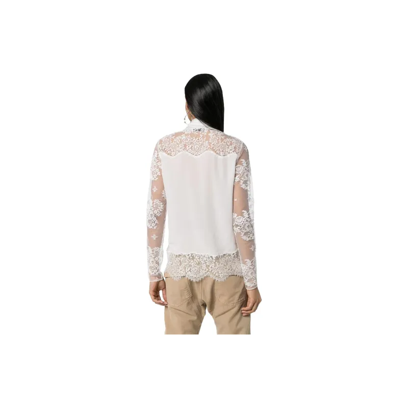 Faith Connexion Lace Detail Pussy Bow Blouse-7