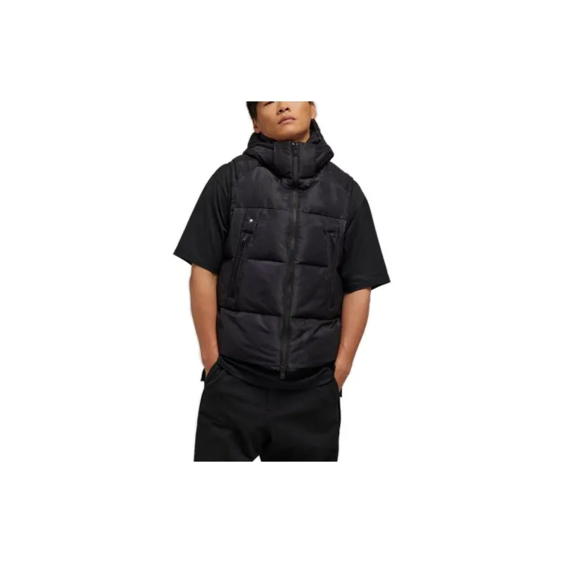 Y-3 Graphic-Printed Hooded Padded Gilet-1