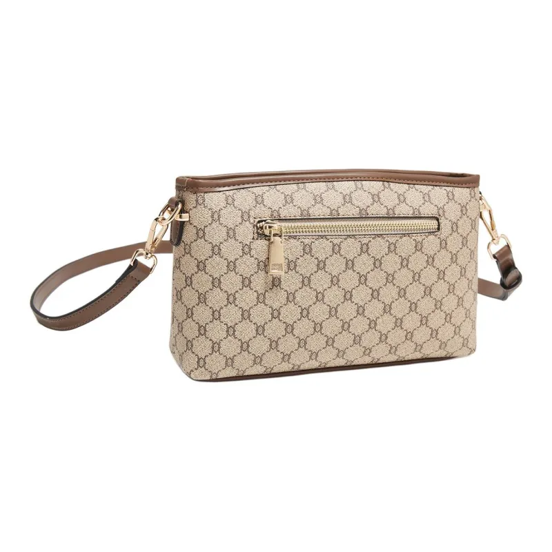 Marino Orlandi Synthetic Leather PVC Small Square Bag, Mom Bag, Crossbody Bag, Shoulder Bag Women's Khaki/Coffee-16