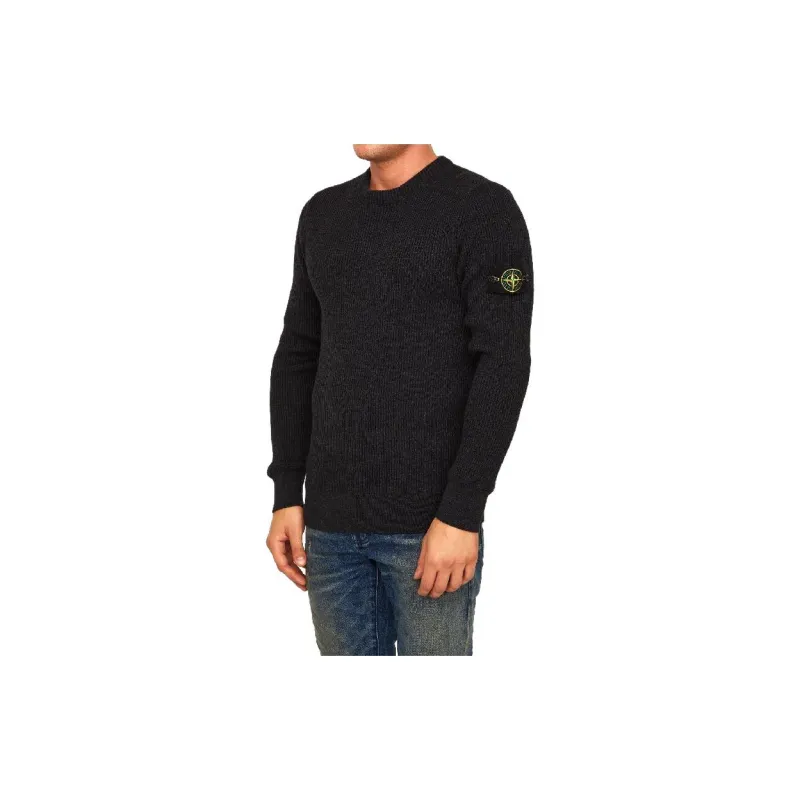 STONE ISLAND Logo Patch Knitted Jumper-4