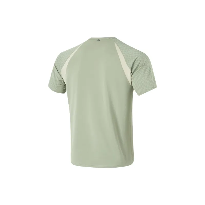 LiNing Running Collection T Shirt Men's Desert Green/Desert Green Full Base Print/Rock White Gray-1