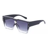 Bright Black Frame with Black Top and Transparent Gradient Gray Bottom