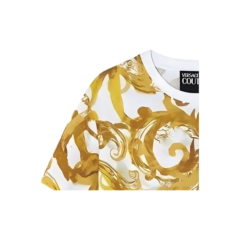 VERSACE JEANS COUTURE Baroque print Cotton T shirt-3