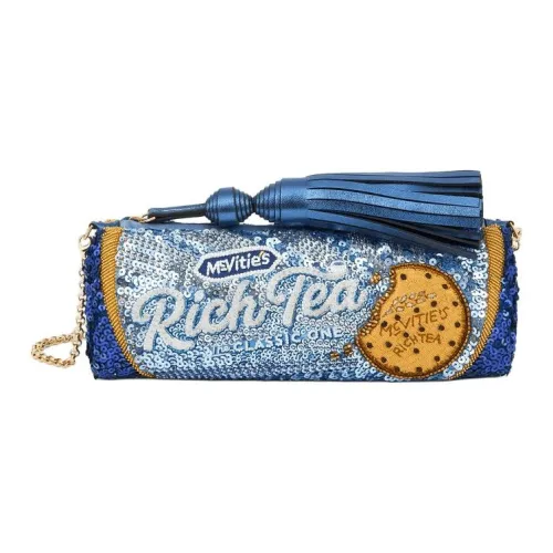 Anya Hindmarch Satin One Shoulder Portable Clutch Women's Blueberry