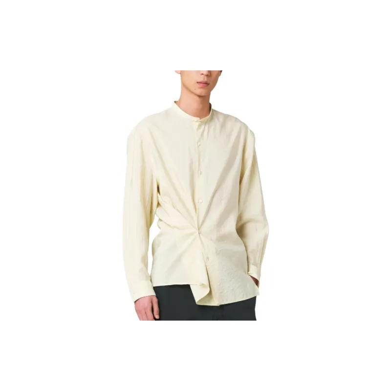 Lemaire Band collar Silk blend Shirt-3