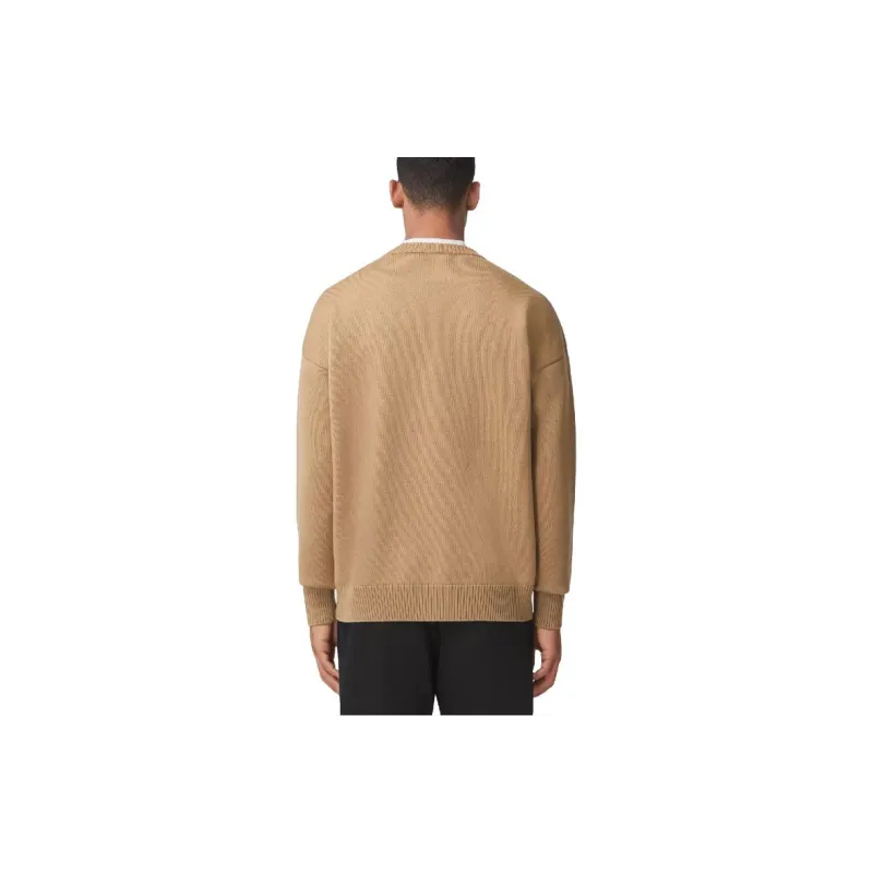 Burberry Wool Round Neck Knitwear Men's Camel 80443321-4