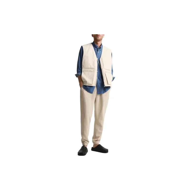 ZARA Casual Pants Men's Light Beige Yellow-2