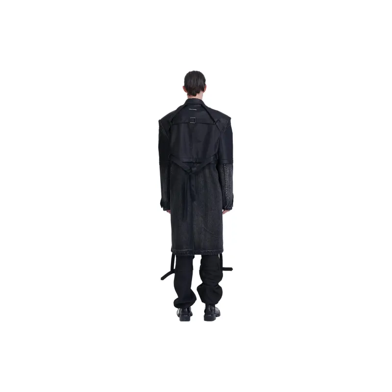 TIWILLTANG Trench Coats Men Tik Black-1