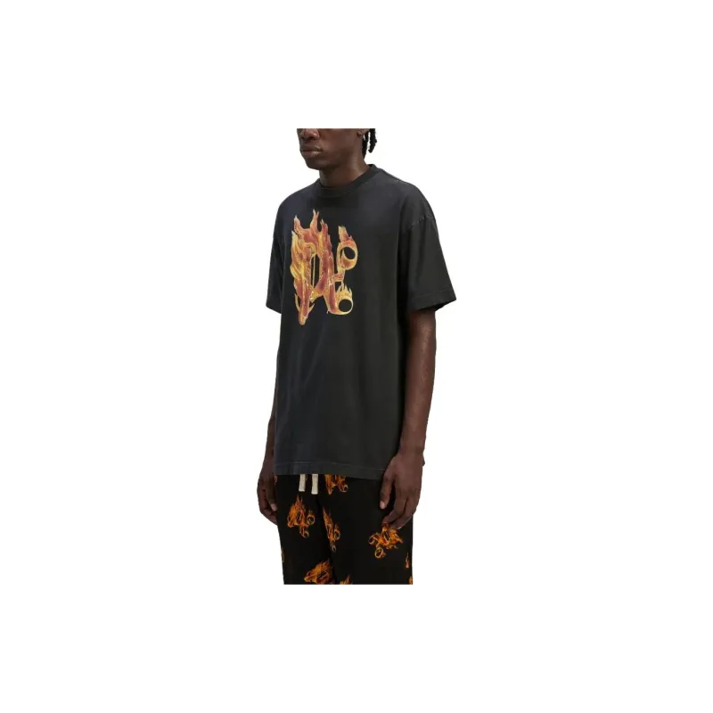 PALM ANGELS Burning Monogram T Shirt-3