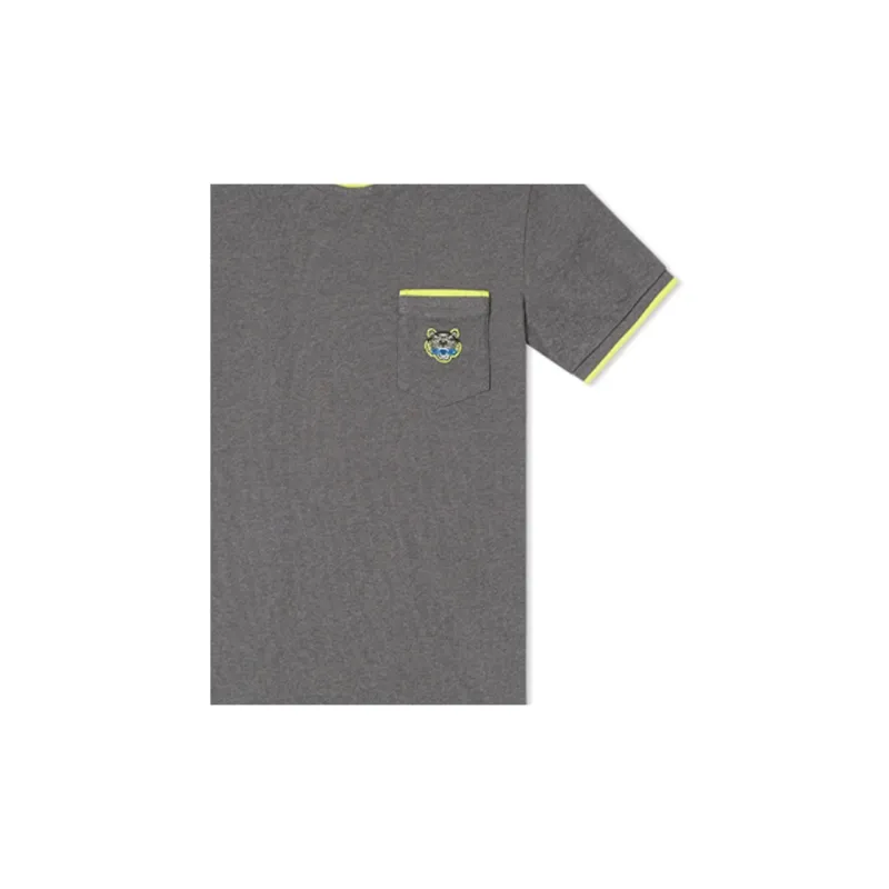 KENZO Classic Tiger Head T Shirts Men Gray-5