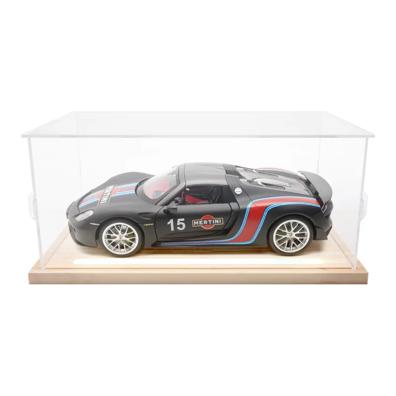 Chi Yu Car Play Solid Wood Base Acrylic Assembly Box, Apollo EVO 1 24 Hobby Model Display Case, Model Accessory-3