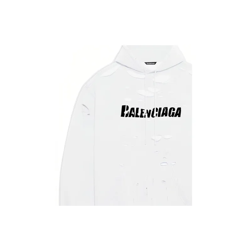 Balenciaga Caps Destroyed Oversize Fit Hoodie-6