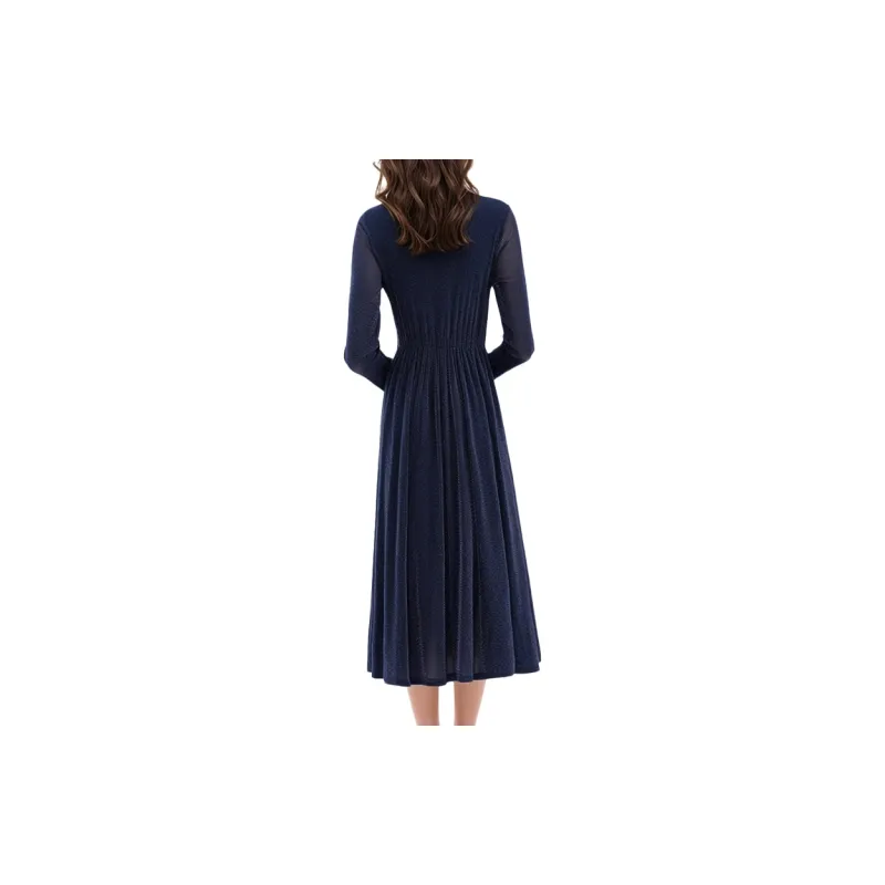 Mapping Long Sleeved Dresses Women's Blue-1