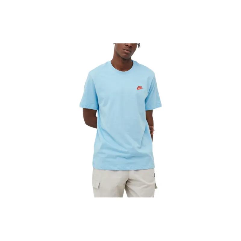 Nike T Shirts Unisex Sky Blue-4
