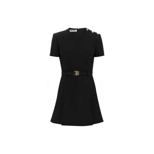 MIU MIU Short-Sleeved Dresses Women's Black