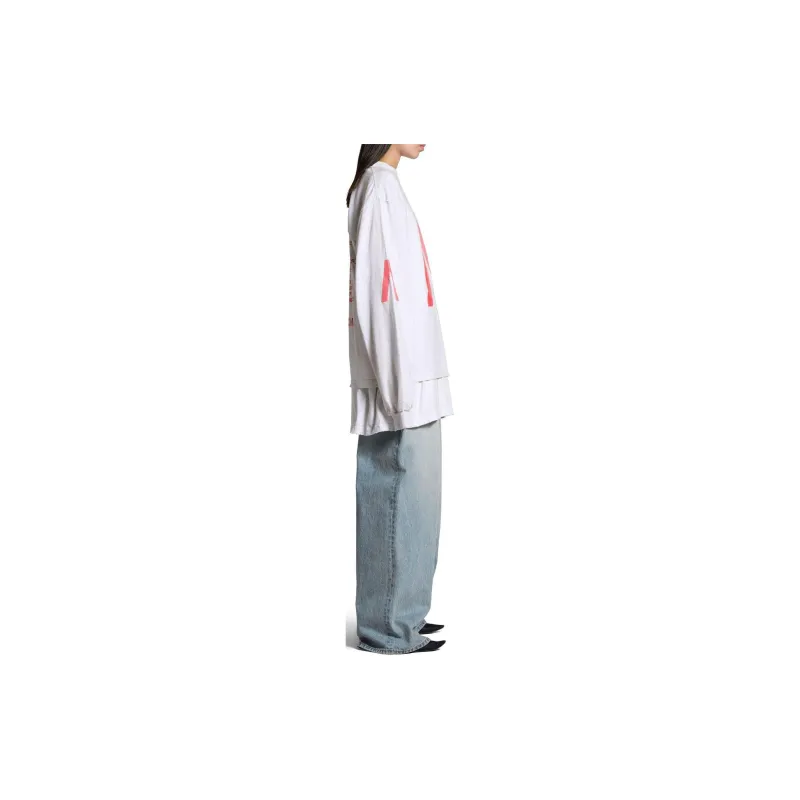 Balenciaga Archive Series Connected Long Sleeve T-Shirt T-Shirt Loose Fit Unisex White-4