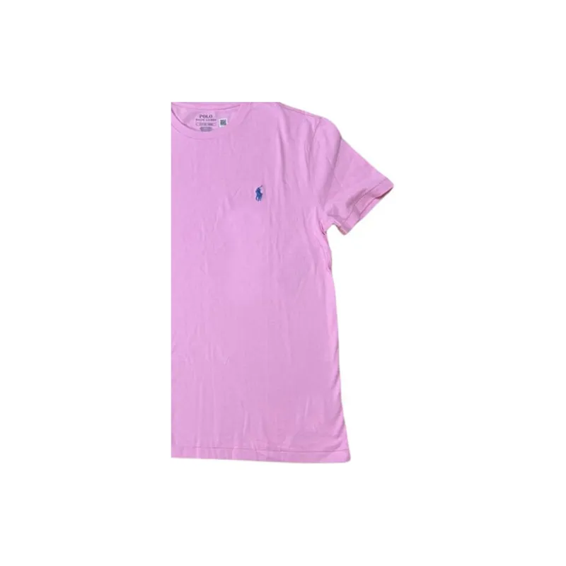 Polo Ralph Lauren Solid Color Small Horse Embroidered Crew Neck Casual Short Sleeved T Shirt Men's Pink-3