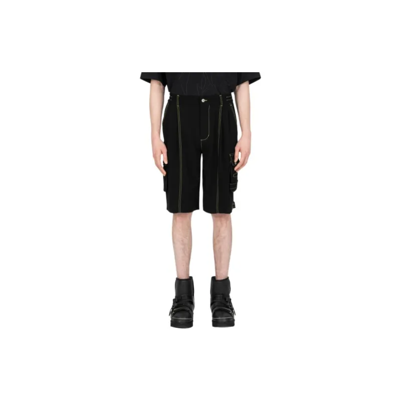Feng Chen Wang Denim Shorts Men Black-1