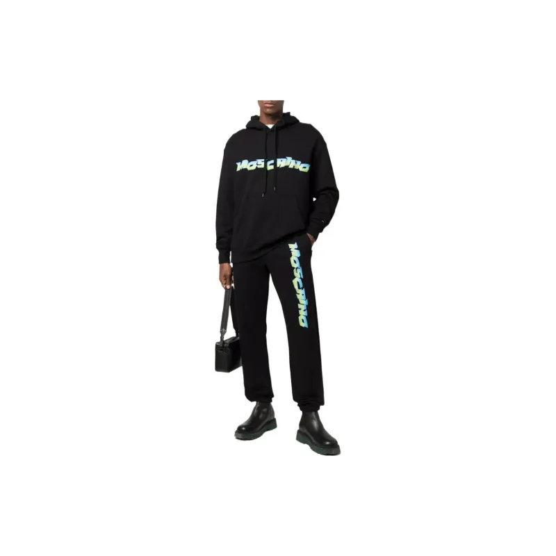 MOSCHINO Logo Printed Elasticated Waistband Track Pants-1