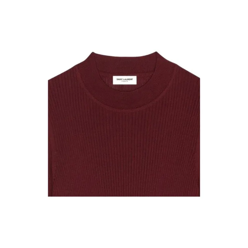 SAINT LAURENT Cashmere Sweaters Men Burgundy-3