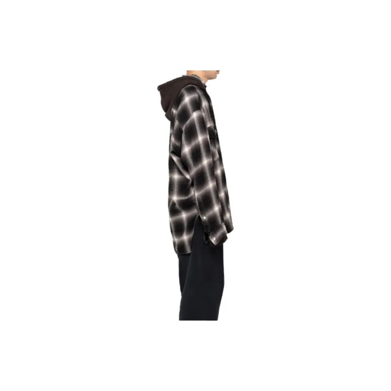 Maison Mihara Yasuhiro Check print Hooded Cotton Shirt-5