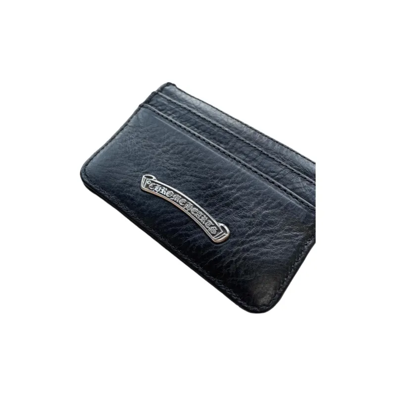 Chrome Hearts Cow Leather Card Holder Unisex Black-3