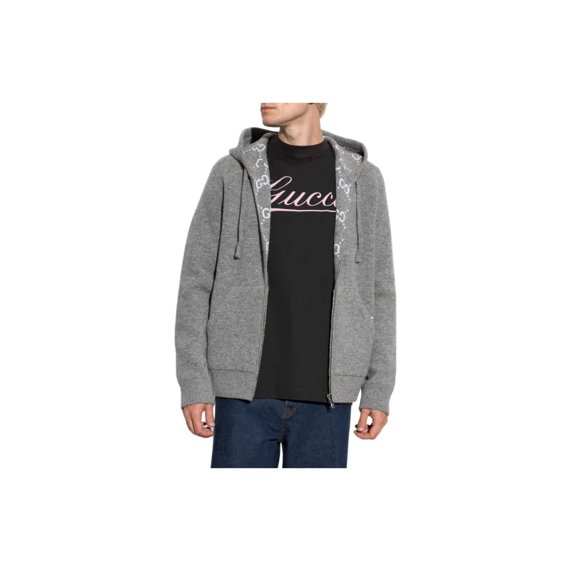 GUCCI Zip Up Long Sleeved Reversible Hoodie-2