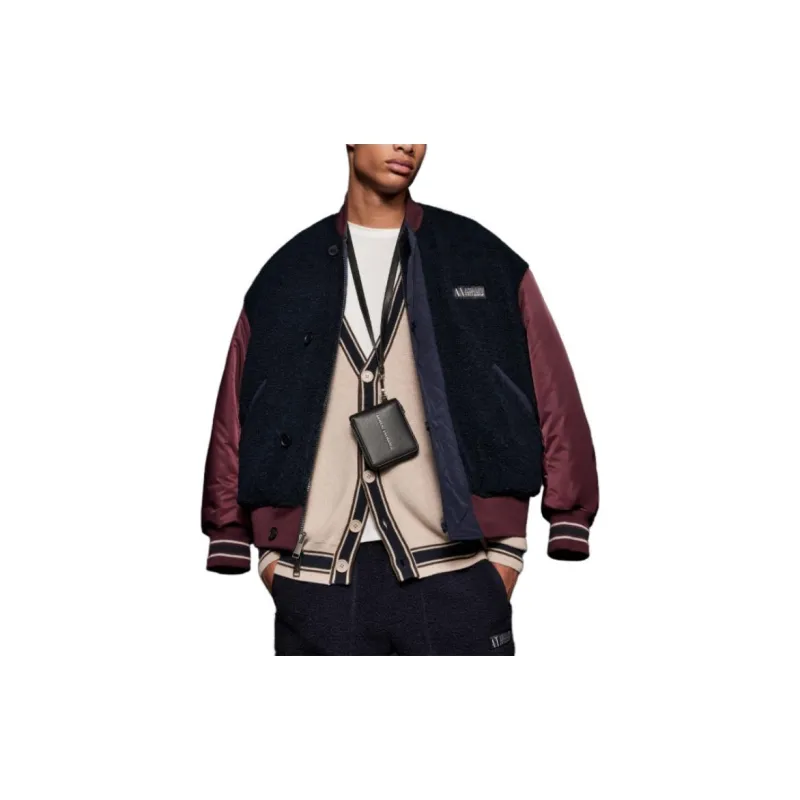 ARMANI EXCHANGE Reversible Sherpa fleece Bomber Jacket-4