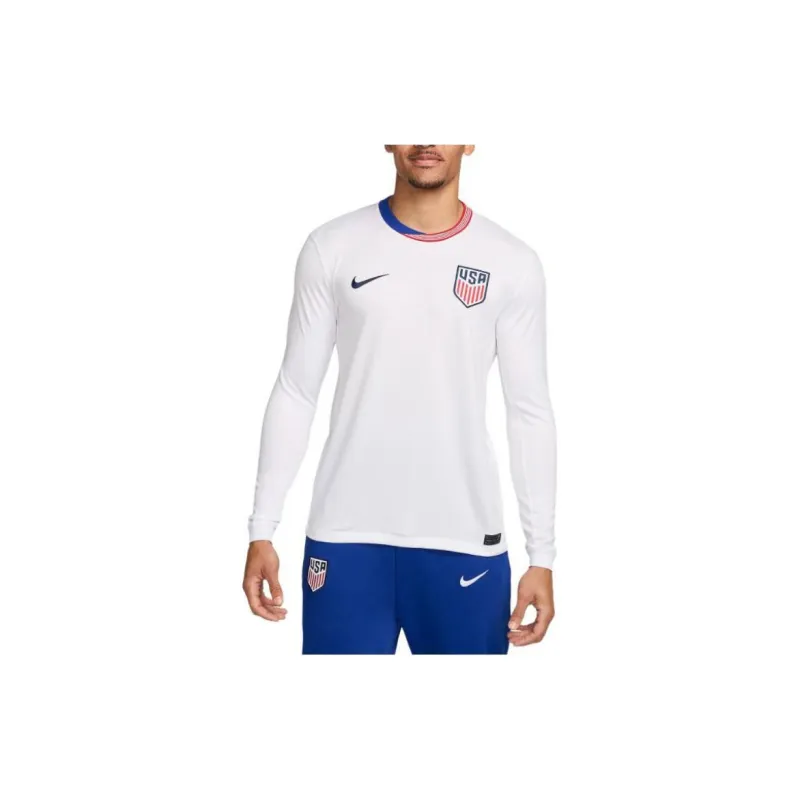 Nike Usmnt 2024 Stadium Home Men's Nike Dri FIT Soccer Long Sleeve Replica Jersey-3