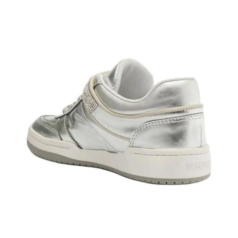 Schutz Low-Top Skateboard Shoes Women's Silver-3