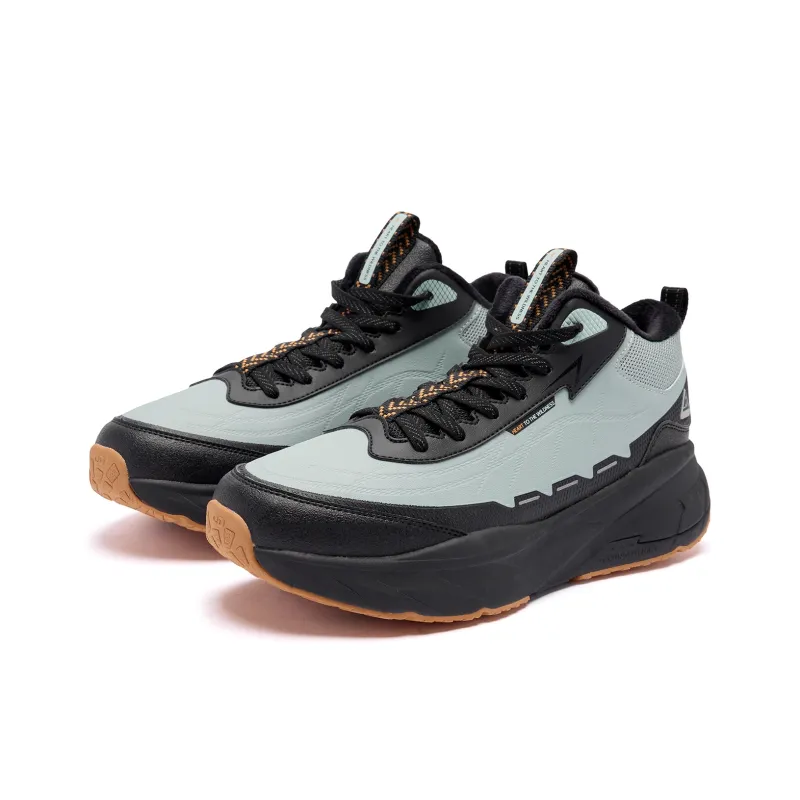 QIAODAN Outdoor Shoes Men High Top Black/Mountain Shadow Green-2