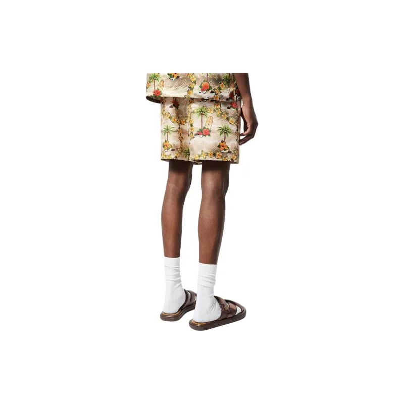 LOUIS VUITTON Monogram Silk Drawstring Shorts-4