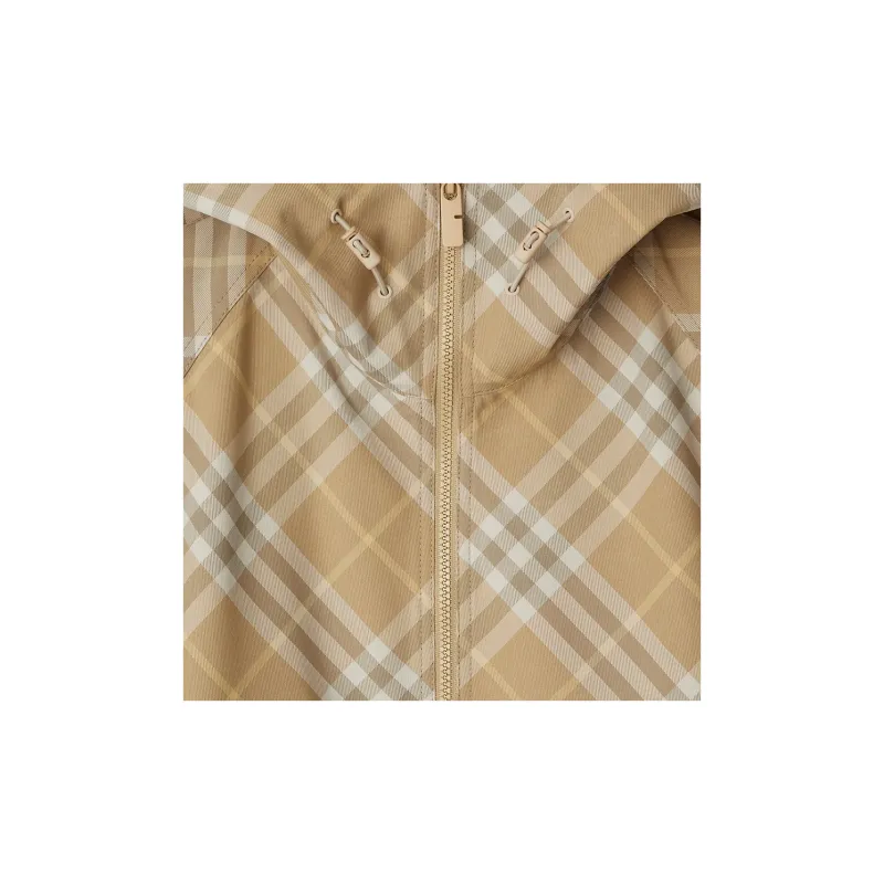 Burberry Check Printed Zipped Hooded Jacket-3